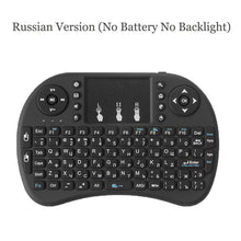 Load image into Gallery viewer, Wechip i8 Russian English Version 2.4GHz Wireless Keyboard Air Mouse With Touchpad Handheld Work With Android TV BOX Mini PC 18
